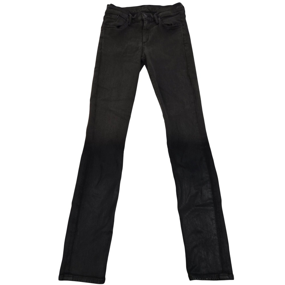 Goldsign Lure Skinny Jeans 0 Coated Waxed Dark Blocked Stretch‎ Denim USA Made